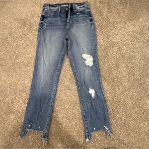 Rewash Blue Distressed Straight Leg Jeans